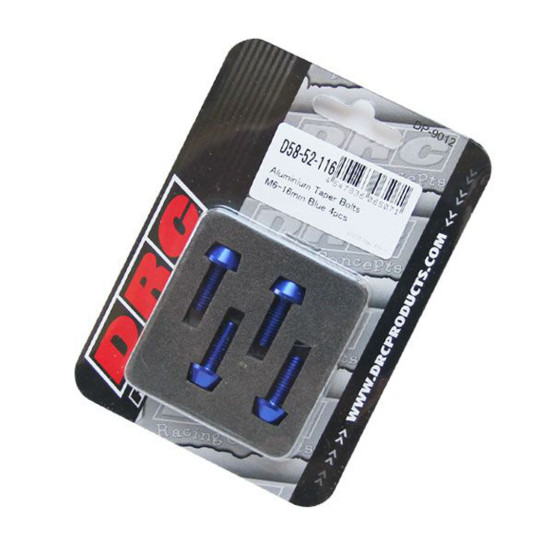 Lot de vis alu tête BTR conique DRC M6 16mm Bleu (x4)