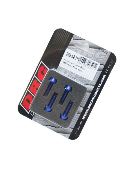 Lot de vis alu tête BTR conique DRC M6 16mm Bleu (x4)