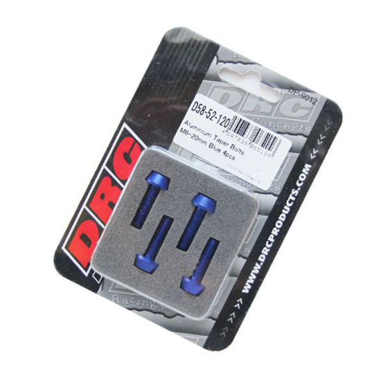 Lot de vis alu tête BTR conique DRC M6 20mm Bleu (x4)