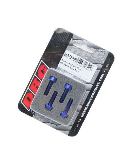 Lot de vis alu tête BTR conique DRC M6 20mm Bleu (x4)