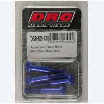 Lot de vis alu tête BTR conique DRC M6 35mm Bleu (x4)