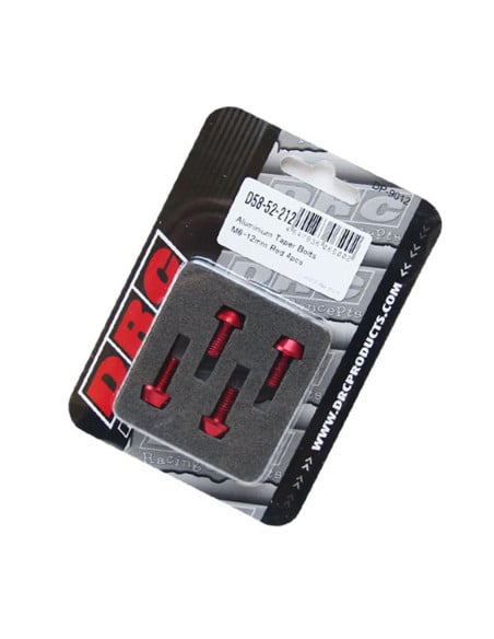 Lot de vis alu tête BTR conique DRC M6 12mm Rouge (x4)