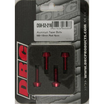 Lot de vis alu tête BTR conique DRC M6 16mm Rouge (x4)
