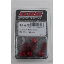Lot de vis alu tête BTR conique DRC M6 20mm Rouge (x4)