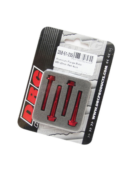 Lot de vis alu tête BTR conique DRC M6 30mm Rouge (x4)