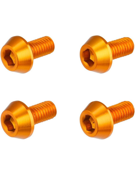 Lot de vis alu tête BTR conique DRC M6 12mm Or (x4)