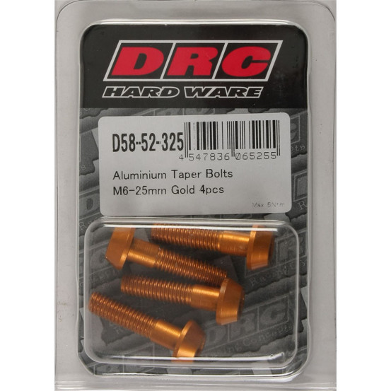 Lot de vis alu tête BTR conique DRC M6 16mm Or (x4)