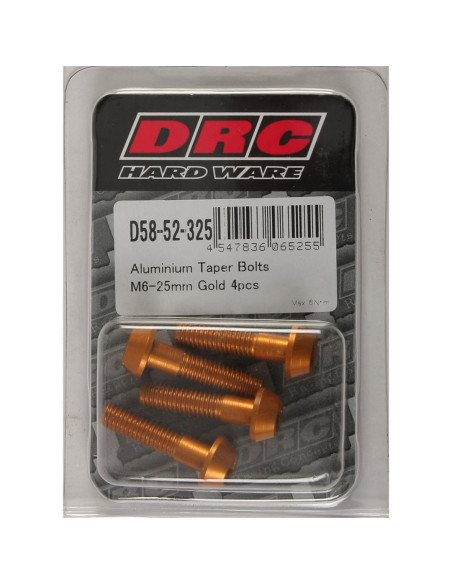 Lot de vis alu tête BTR conique DRC M6 16mm Or (x4)