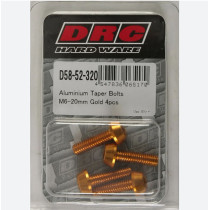 Lot de vis alu tête BTR conique DRC M6 20mm Or (x4)