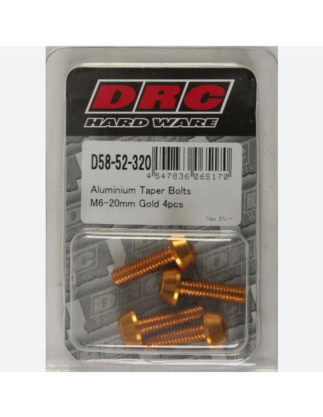 Lot de vis alu tête BTR conique DRC M6 20mm Or (x4)