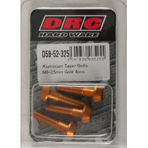 Lot de vis alu tête BTR conique DRC M6 25mm Or (x4)