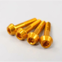 Lot de vis alu tête BTR conique DRC M6 30mm Or (x4)