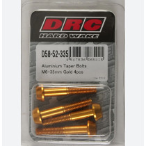 Lot de vis alu tête BTR conique DRC M6 35mm Or (x4)