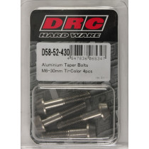 Lot de vis alu tête BTR conique DRC M6 30mm Alu (x4)
