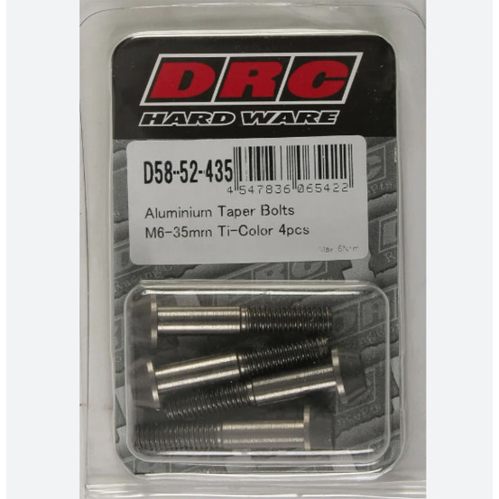 Lot de vis alu tête BTR conique DRC M6 35mm Alu (x4)