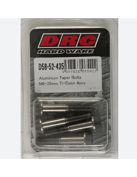 Lot de vis alu tête BTR conique DRC M6 35mm Alu (x4)