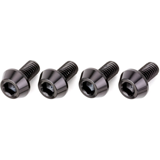 Lot de vis alu tête BTR conique DRC M6 12mm Noir (x4)