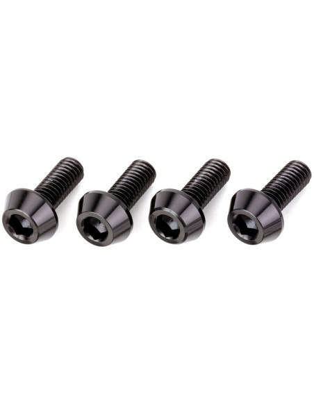 Lot de vis alu tête BTR conique DRC M6 16mm Noir (x4)