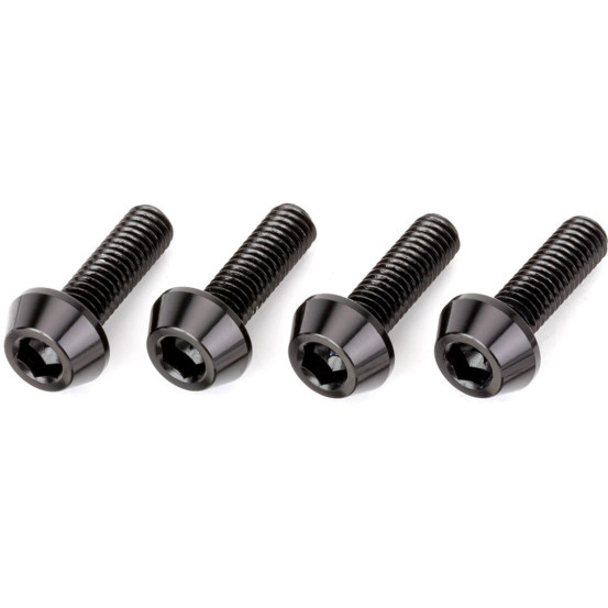 Lot de vis alu tête BTR conique DRC M6 20mm Noir (x4)