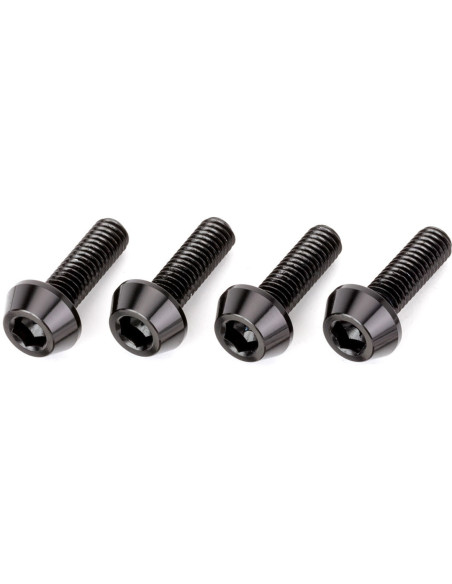 Lot de vis alu tête BTR conique DRC M6 20mm Noir (x4)