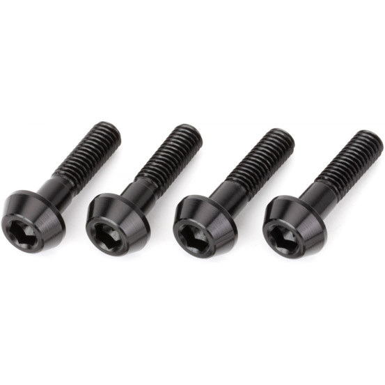Lot de vis alu tête BTR conique DRC M6 25mm Noir (x4)
