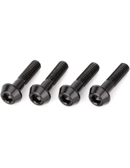 Lot de vis alu tête BTR conique DRC M6 25mm Noir (x4)