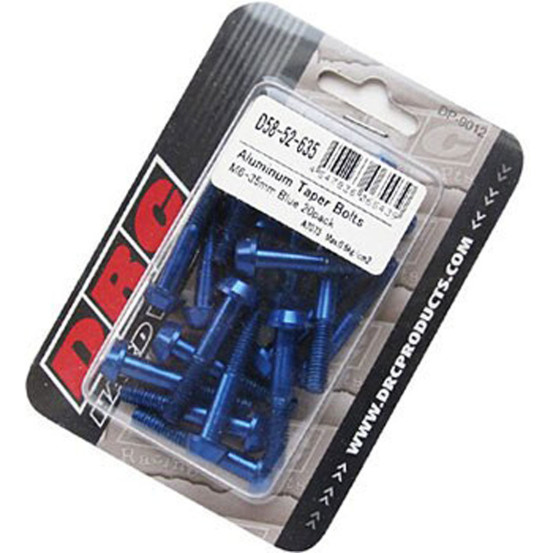Lot de vis alu tête BTR conique DRC M6 35mm Bleu (x20)