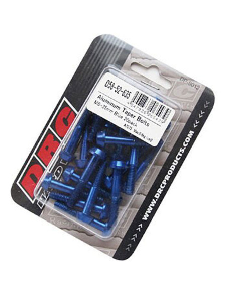 Lot de vis alu tête BTR conique DRC M6 35mm Bleu (x20)