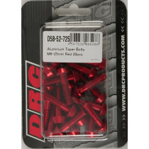 Lot de vis alu tête BTR conique DRC M6 25mm Rouge (x20)