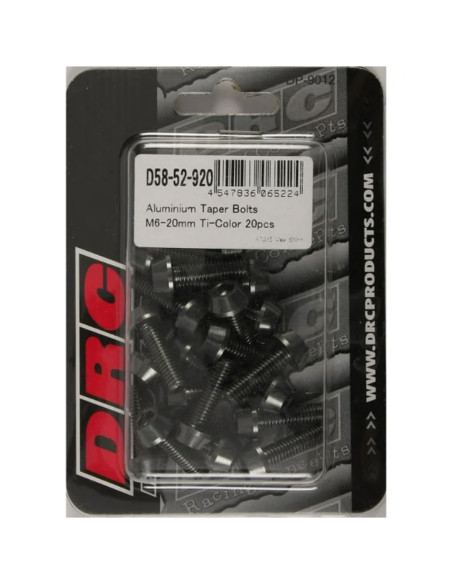 Lot de vis alu tête BTR conique DRC M6 20mm Alu (x20)