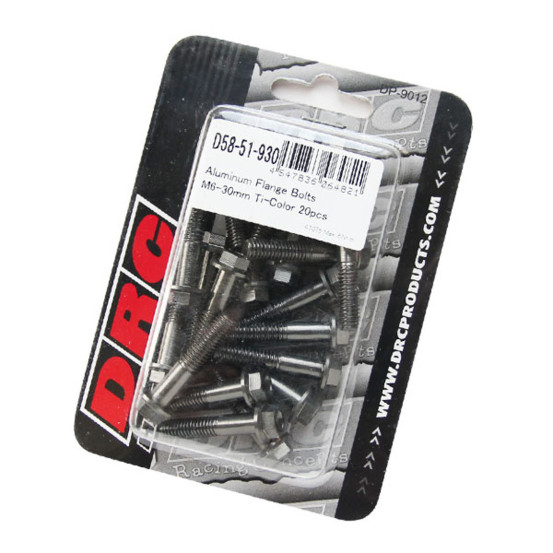 Lot de vis alu tête BTR conique DRC M6 30mm Alu (x20)