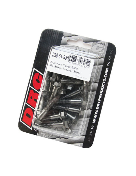 Lot de vis alu tête BTR conique DRC M6 30mm Alu (x20)