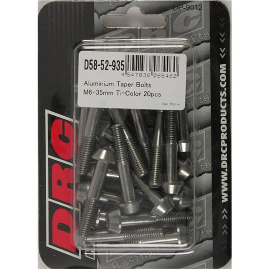 Lot de vis alu tête BTR conique DRC M6 35mm Alu (x20)