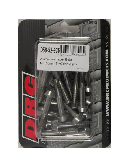 Lot de vis alu tête BTR conique DRC M6 35mm Alu (x20)