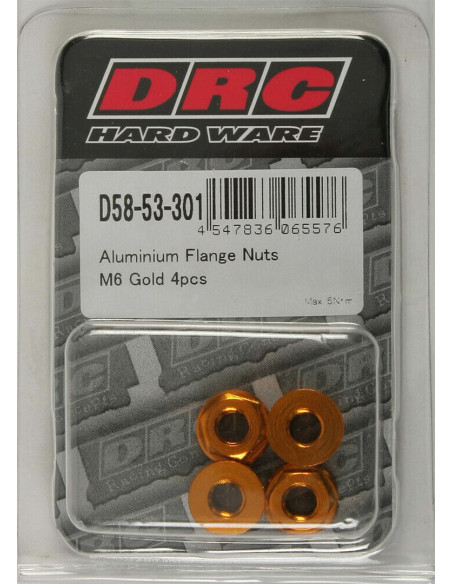Ecrous alu DRC M6 Or (x4)