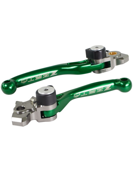 Jeu de leviers retournables ZETA Kawasaki 250 KXF 2013-2019 450 KXF 2013-2018 Vert