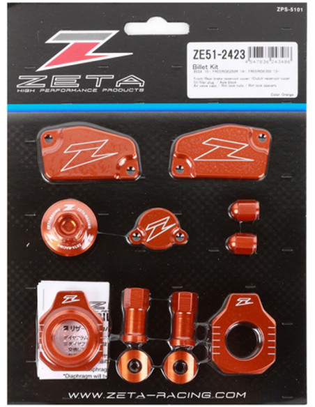 Kit ZETA alu KTM 85 SX 2015-17, Freeride 250 2014-17, Freeride 350 2013-17 Orange
