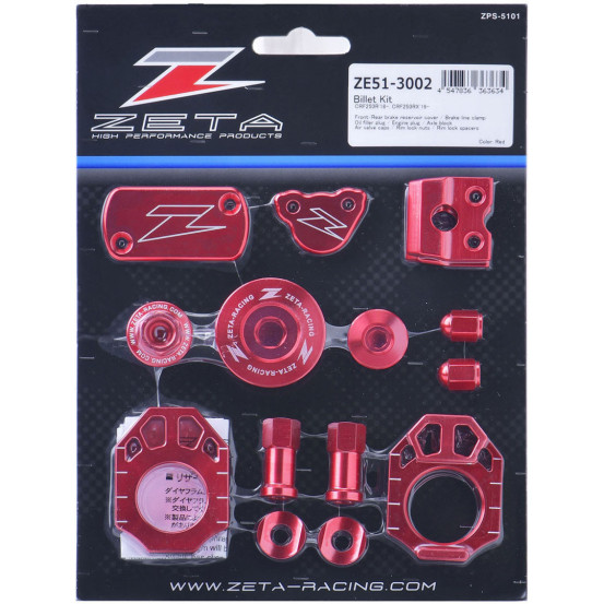 Kit alu anodisé Rouge ZETA Honda 250 CRF-R 2018-2023