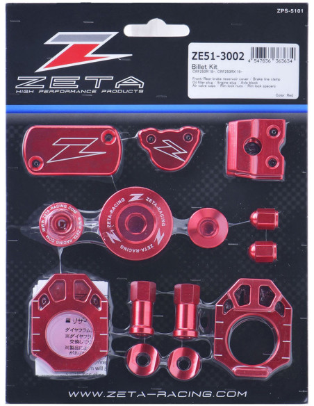 Kit alu anodisé Rouge ZETA Honda 250 CRF-R 2018-2023