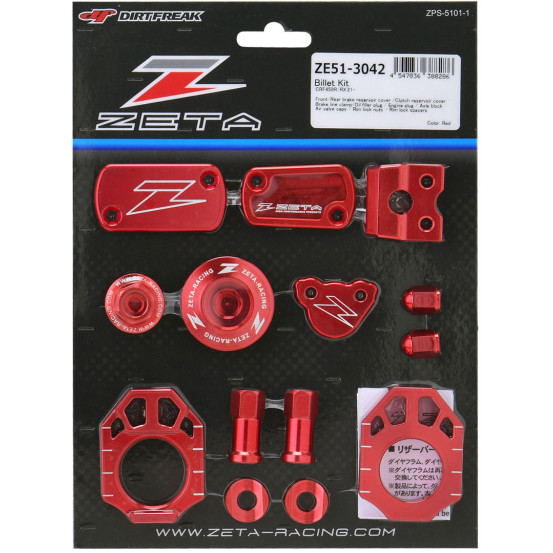 Kit alu anodisé Rouge ZETA Honda 450 CRF-R 2021-2023