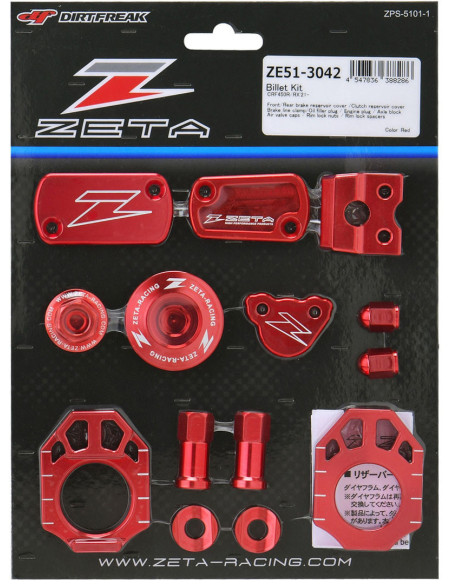 Kit alu anodisé Rouge ZETA Honda 450 CRF-R 2021-2023