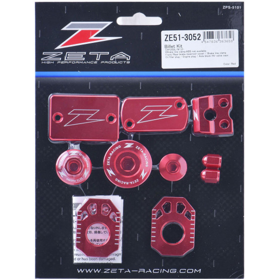 Kit alu anodisé Rouge ZETA Honda 250 CRF-L 2013-2020