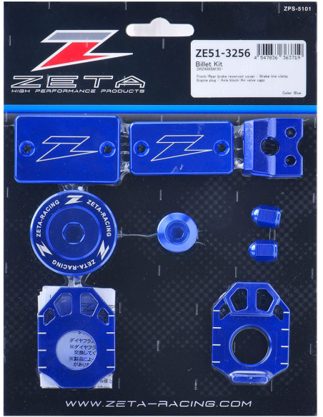 Kit alu anodisé Bleu ZETA Suzuki 400 DRZ 2005-2009