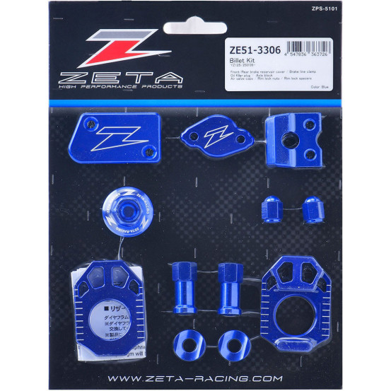 Kit alu anodisé Bleu ZETA Yamha 125 250 YZ 2009-2024