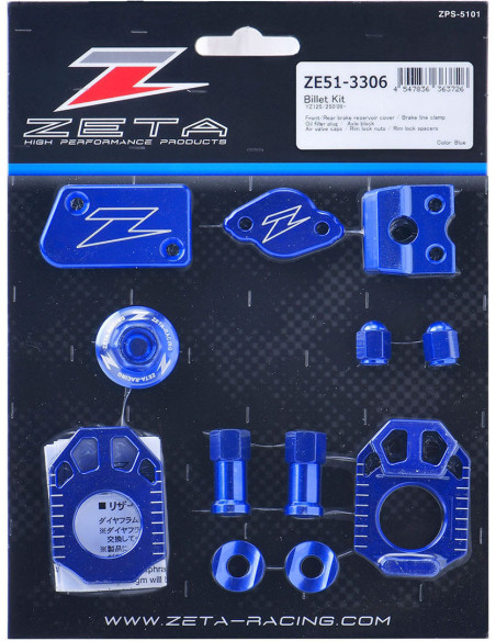Kit alu anodisé Bleu ZETA Yamha 125 250 YZ 2009-2024