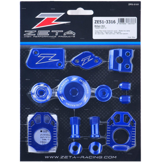 Kit alu anodisé Bleu ZETA Yamha 250 450 YZ-F 2014-2024