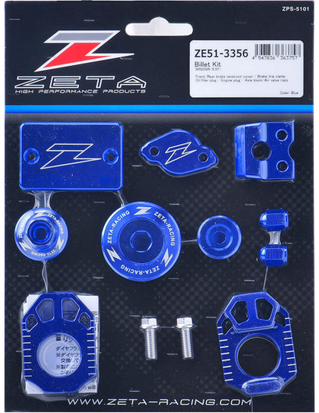 Kit alu anodisé Bleu ZETA Yamha WRF 2008
