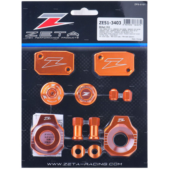 Kit alu anodisé Orange ZETA KTM EXC 2006-2023