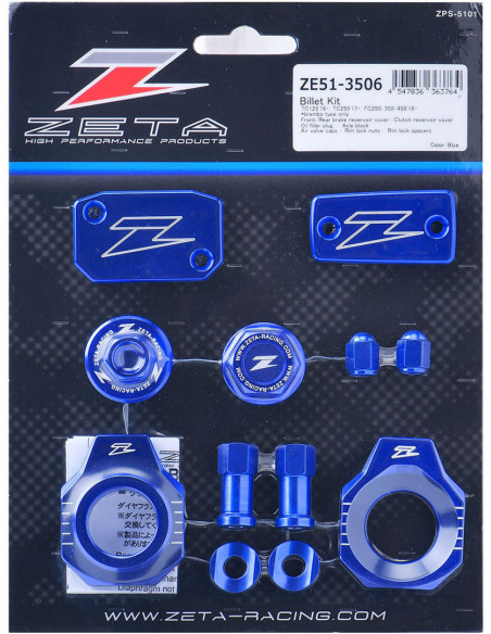 Kit alu anodisé Bleu ZETA Husqvarna 2016-2021