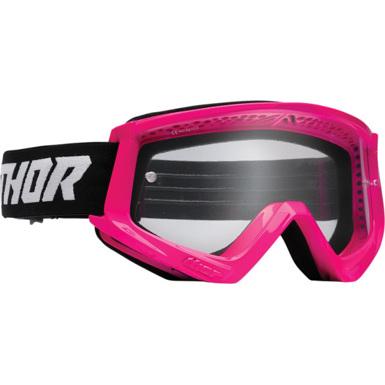 Masque cross enfant Thor Combat - Rose Fluo Noir